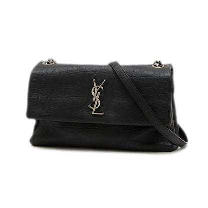 Saint Laurent Paris West Hollywood Shoulder Bag Leather Black Silver Hardware 620663 Bp