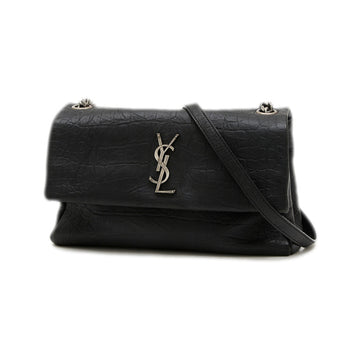 Saint Laurent Paris West Hollywood Shoulder Bag Leather Black Silver Hardware 620663 Bp