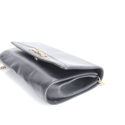 Celine Chain Leather Shoulder Bag Hand Tote Black