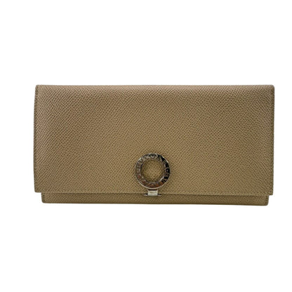 Bvlgari B.Zero1 Circle Clip Bifold Long Wallet Beige