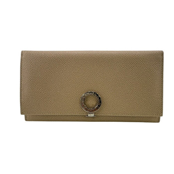 Bvlgari B.Zero1 Circle Clip Bifold Long Wallet Beige