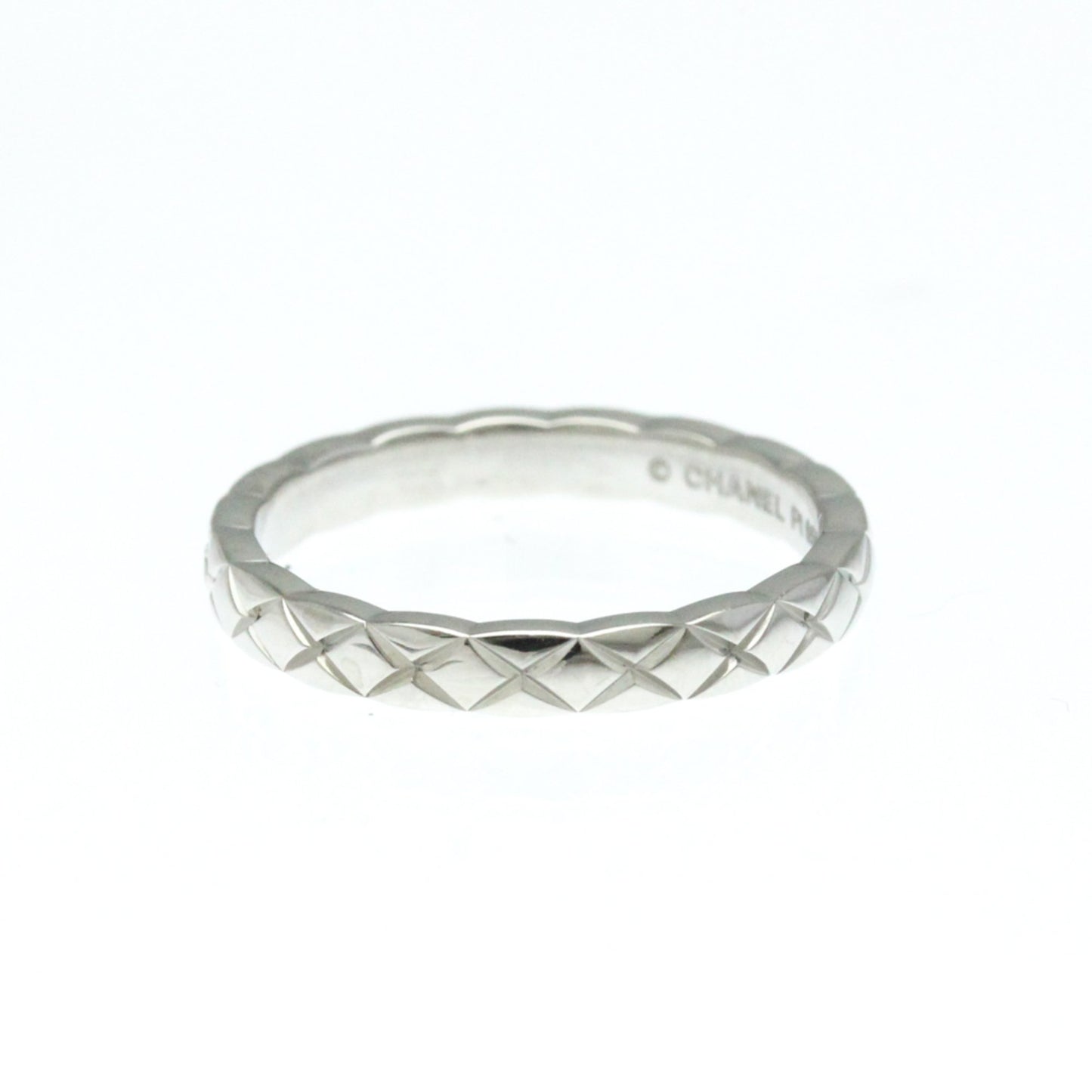 Chanel Coco Crush Ring Mini Model 1P Diamond Platinum Fashion Diamond Band Ring Silver