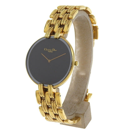 Dior Bagira Watch 47 152-2 Gold-Plated Quartz Analog Display Black Dial