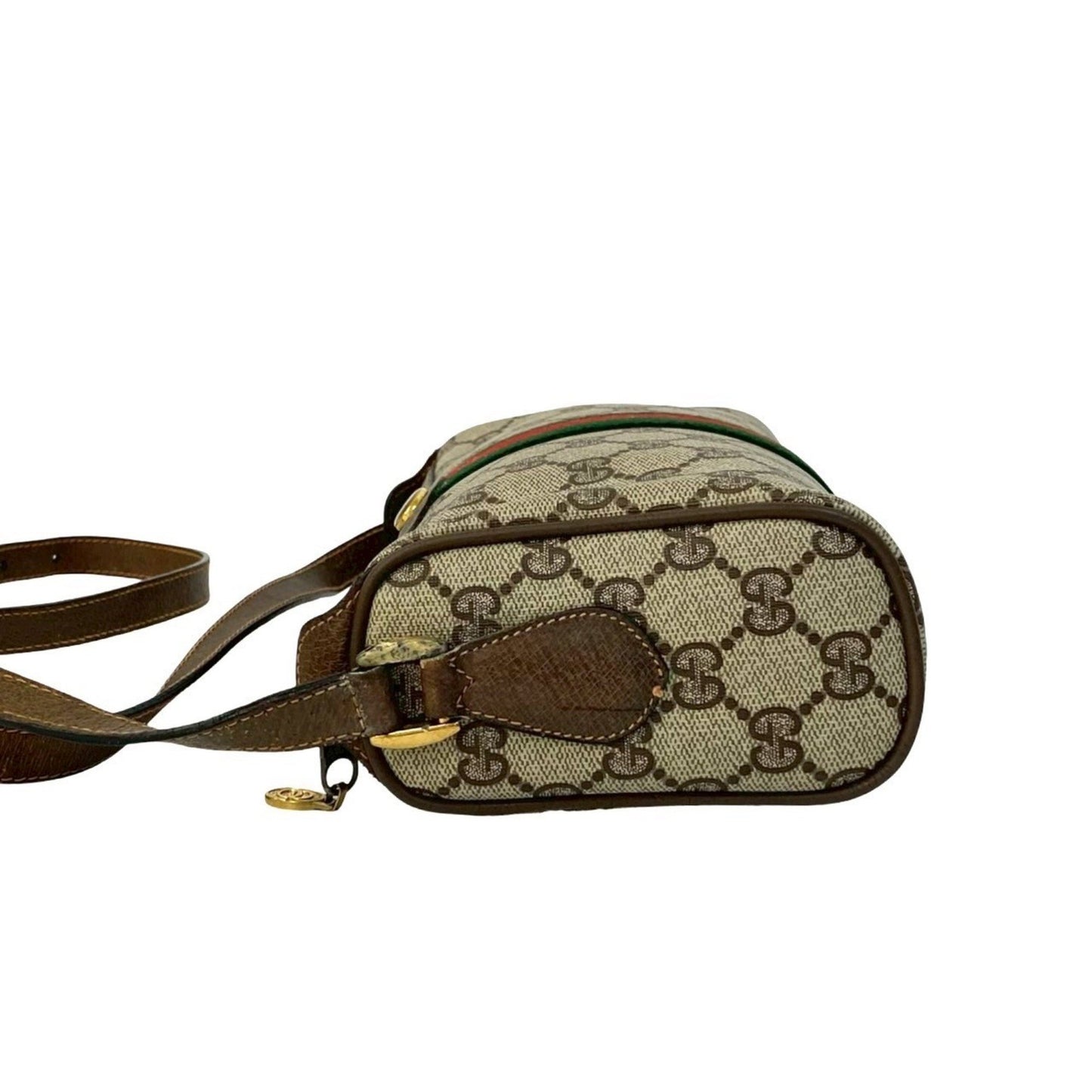 Gucci Old Gucci Vintage Sherry Line Gg Logo Hardware Leather Shoulder Bag Pochette Brown 20090