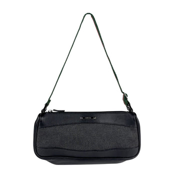 Gucci Handbag Leather Canvas Black Green Red