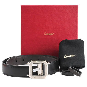 Cartier Santos De Reversible Belt In Brown