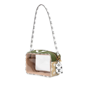 Louis Vuitton Monogram Giant Beach Pouch One-Shoulder Bag M67610 Khaki White Vinyl