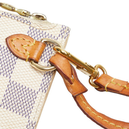 Louis Vuitton Damier Azur Neverfull Pm Accessory Pouch N51110 White Pvc Leather