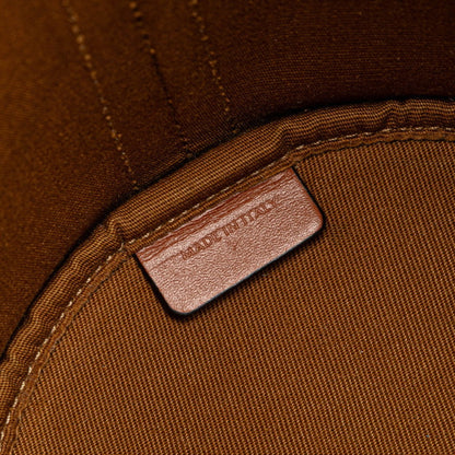 Celine Triomphe Small Drawstring Crossbody Shoulder Bag In Brown Leather