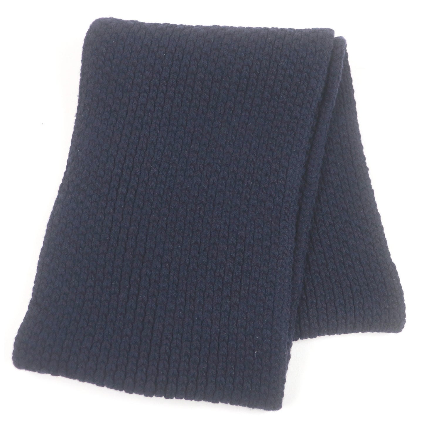Hermes 100% Cashmere Cable Knit Scarf/Snood In Dark Navy