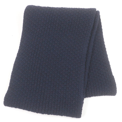 Hermes 100% Cashmere Cable Knit Scarf/Snood In Dark Navy
