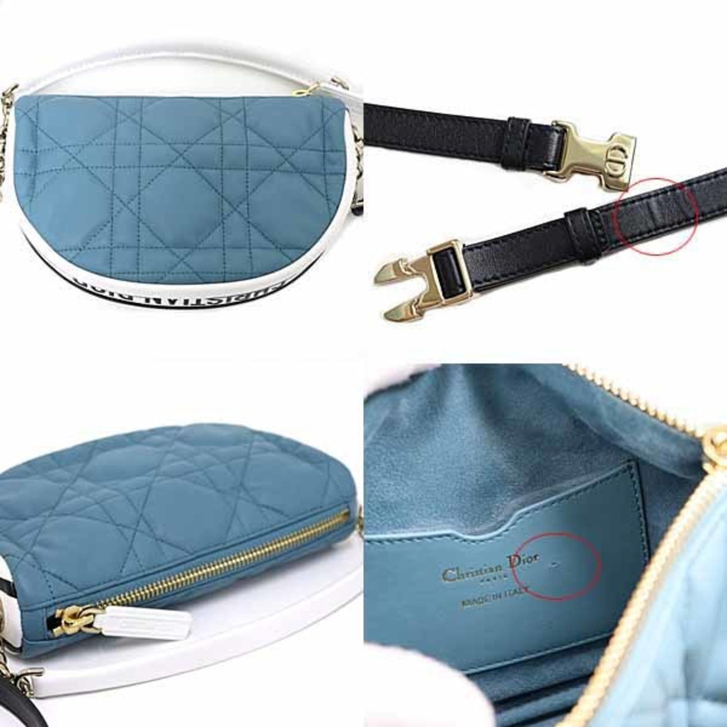 Christian Dior Dior Vibe Vibe Small Hobo Bag Cannage Lambskin Blue S