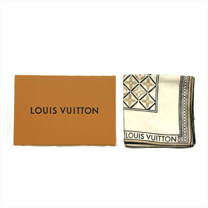 Louis Vuitton Louis Vuitton Flower Tile Scarf Muffler Silk M78980 Beige Os1253 Monogram