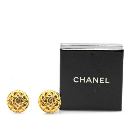 Vintage Chanel Coco Mark Matelasse Earrings
