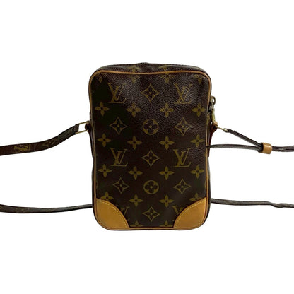 Louis Vuitton Danube Monogram Leather Mini Shoulder Bag/Pochette In Brown