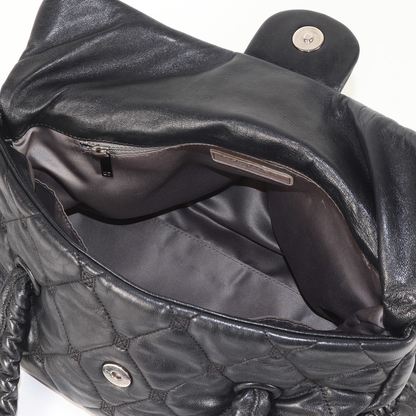 Chanel Black Coco Mark Leather Quilted Handbag