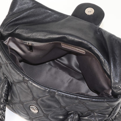 Chanel Black Coco Mark Leather Quilted Handbag