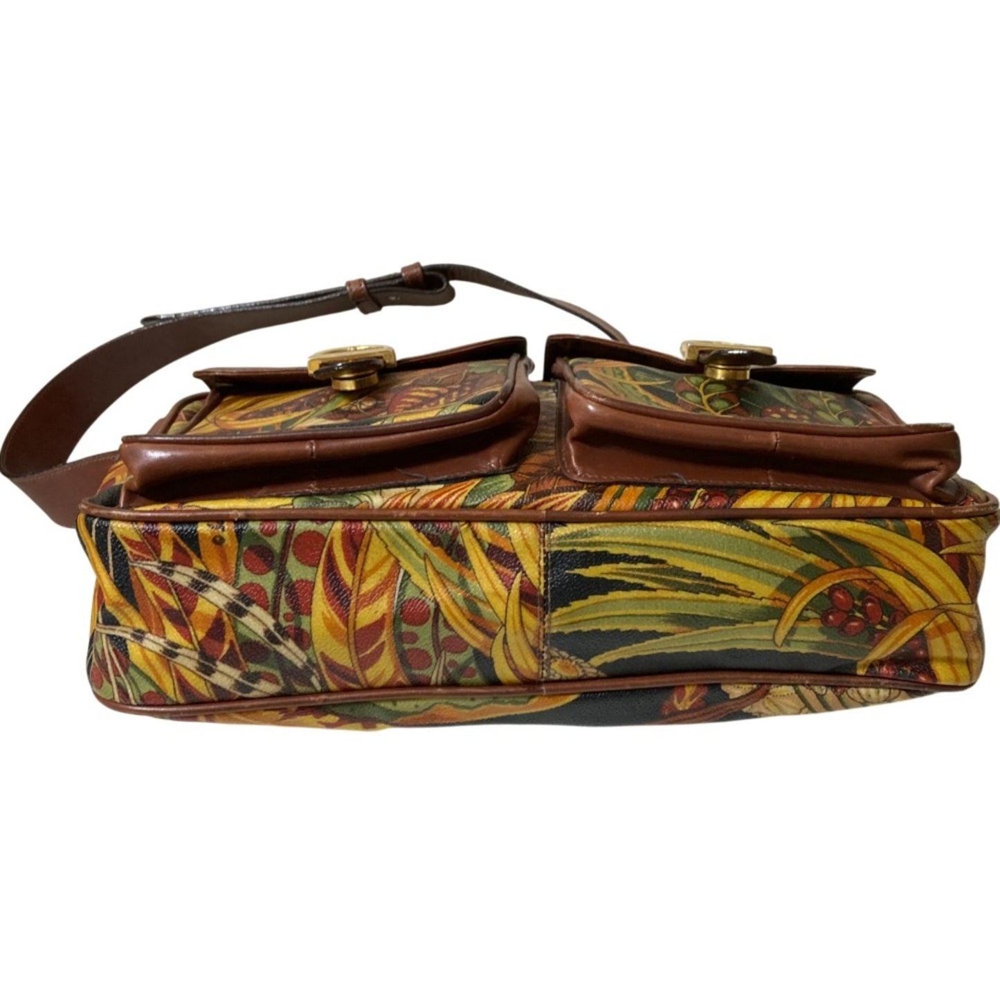 Salvatore Ferragamo Botanical Leather Combination Shoulder Bag