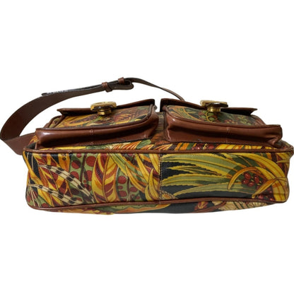 Salvatore Ferragamo Botanical Leather Combination Shoulder Bag
