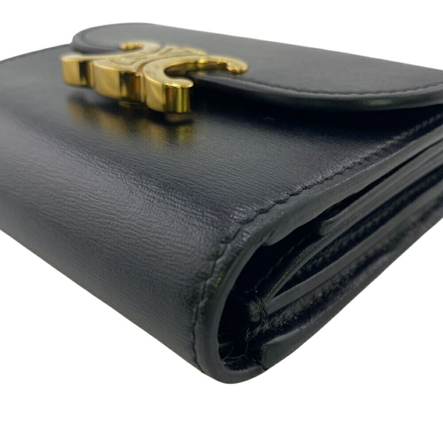 Celine Small Flap Wallet Trifold Black