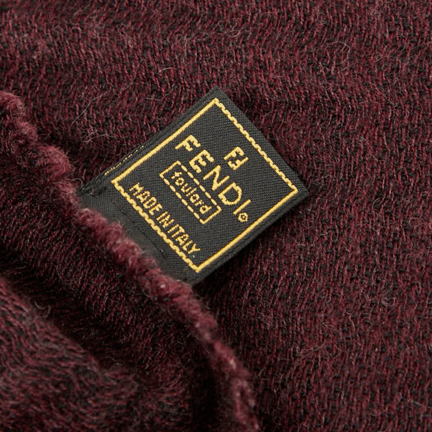 Fendi Logo Scarf In Wine Red