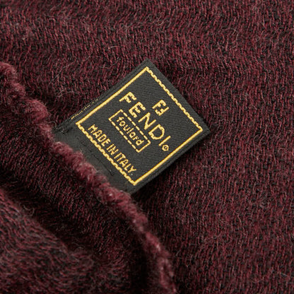 Fendi Logo Scarf In Wine Red