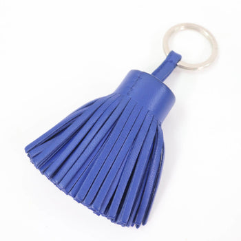 Hermes Carmen Anjou Miro Silver Hardware Key Ring Bag Charm Blue Electric With Box