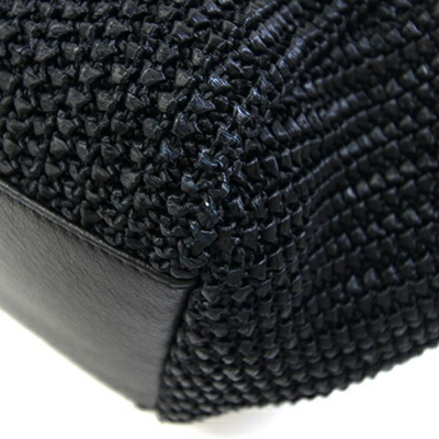 Saint Laurent Nolita Handbag 607465 Black Raffia Leather Chain Shoulder Bag