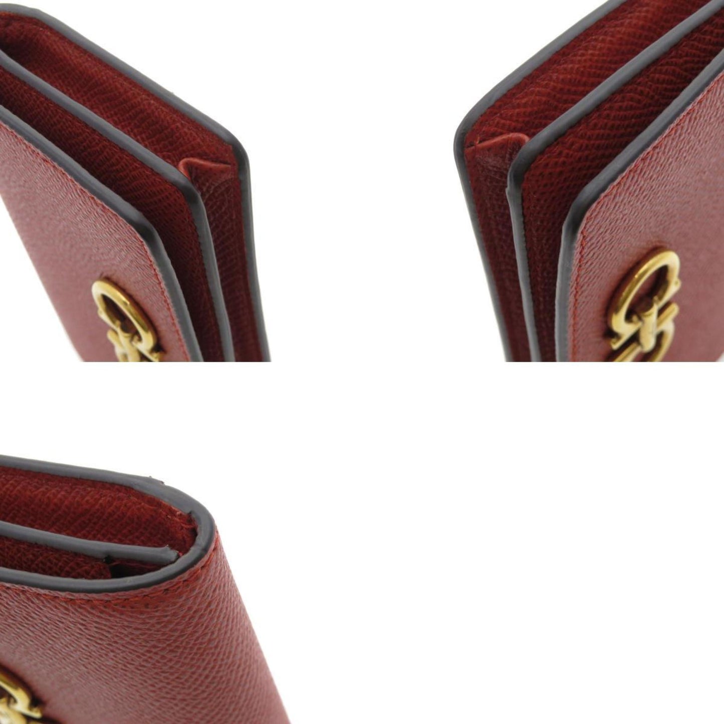 Salvatore Ferragamo Gancini Business Card Holder/Card Case In Calf Leather