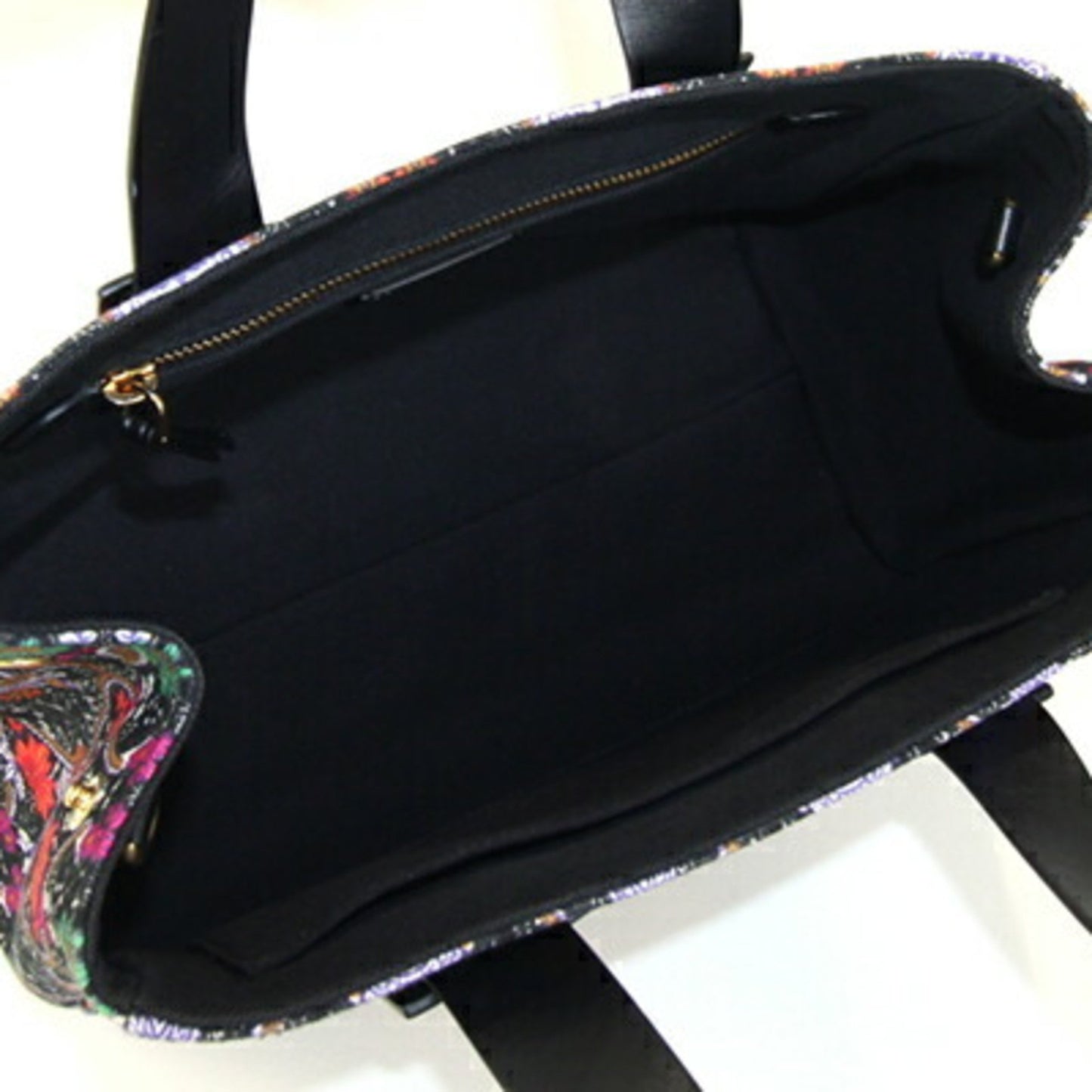 Miu Miu Miu Handbag Canapa Black Multicolor Canvas Leather Shoulder Bag Hand Tote