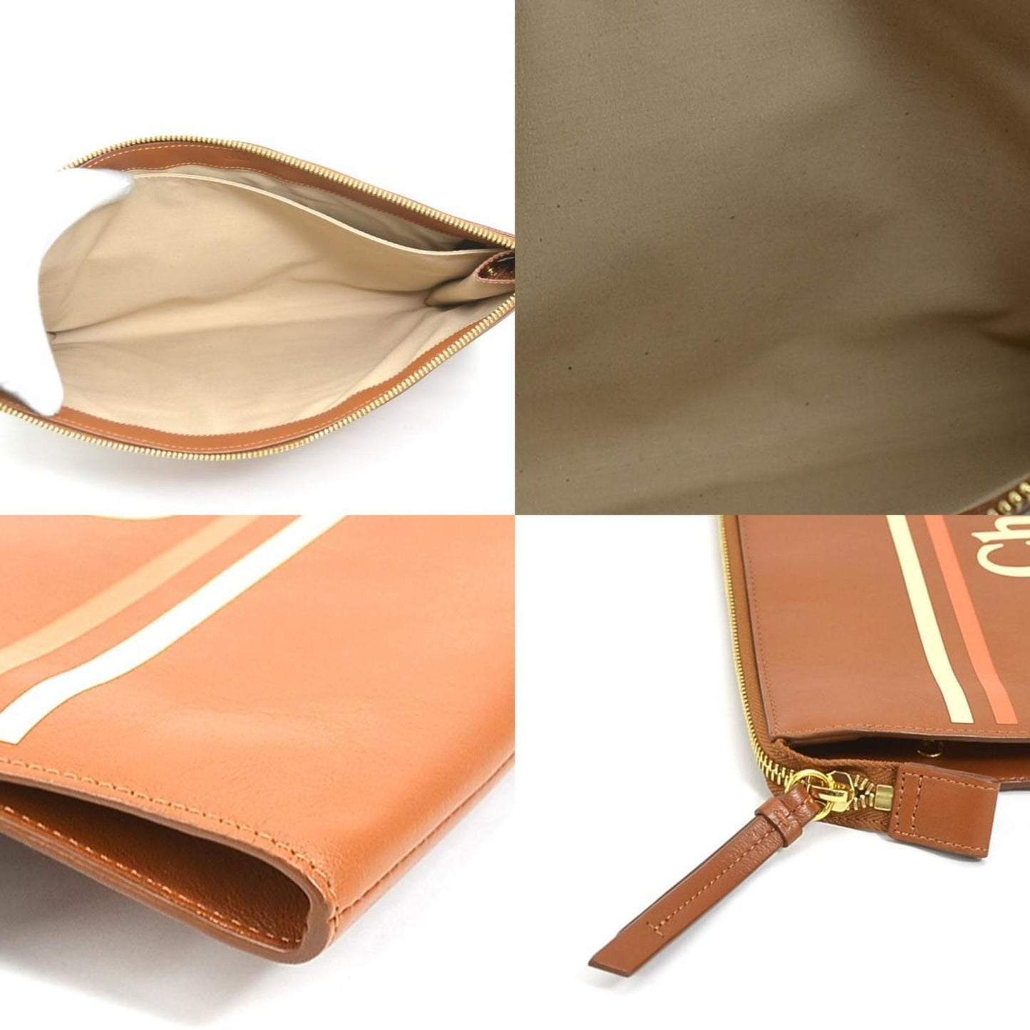 Chlo Chloe Clutch Bag Leather Brown