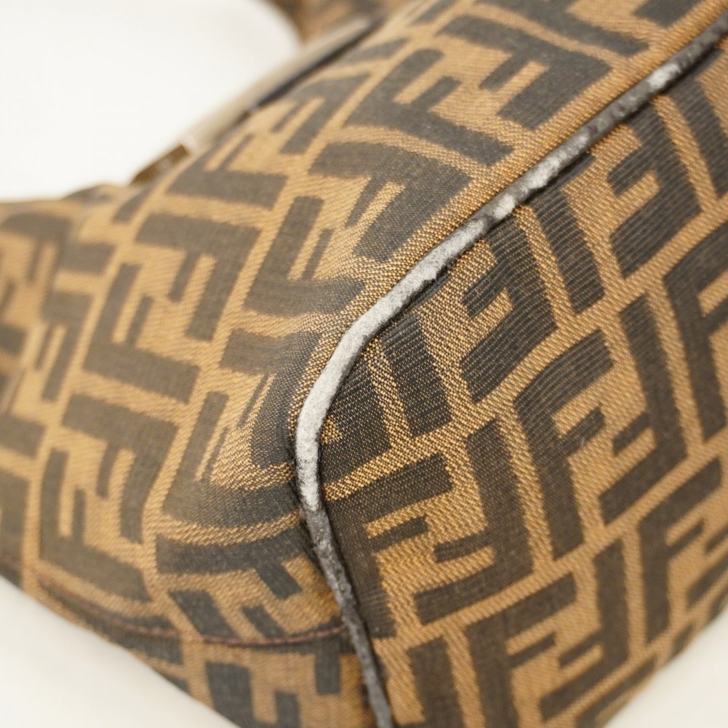 Fendi Zucca Nylon Canvas Handbag In Brown