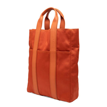 Hermes Herms Acapulco Cabas Mm Tote Bag In Orange Toile Chevron Leather