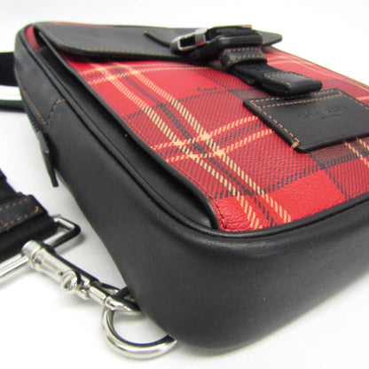 Coach Track Pack With Tartan Plaid Print Cc029 Men'S Leather