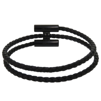 Unused Herms Tourni Tresse Swift So Black T4 Size Black Bracelet 0408Hermes