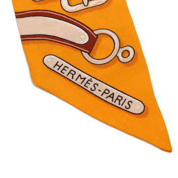 Herms Twilly Harnais Des Presidents Presidential Horse Harness Scarf Muffler Orange Multicolor Silk