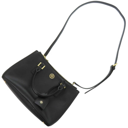 Tory Burch 2-Way Robinson Micro Zip Tote In Black Leather