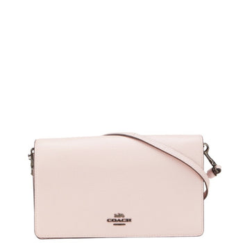 Coach Logo Shoulder Bag In Pink Leather