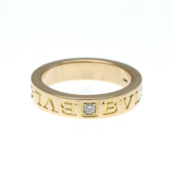 Bvlgari Double Logo 1P Diamond Ring Pink Gold (18K) Fashion Diamond Band Ring Pink Gold