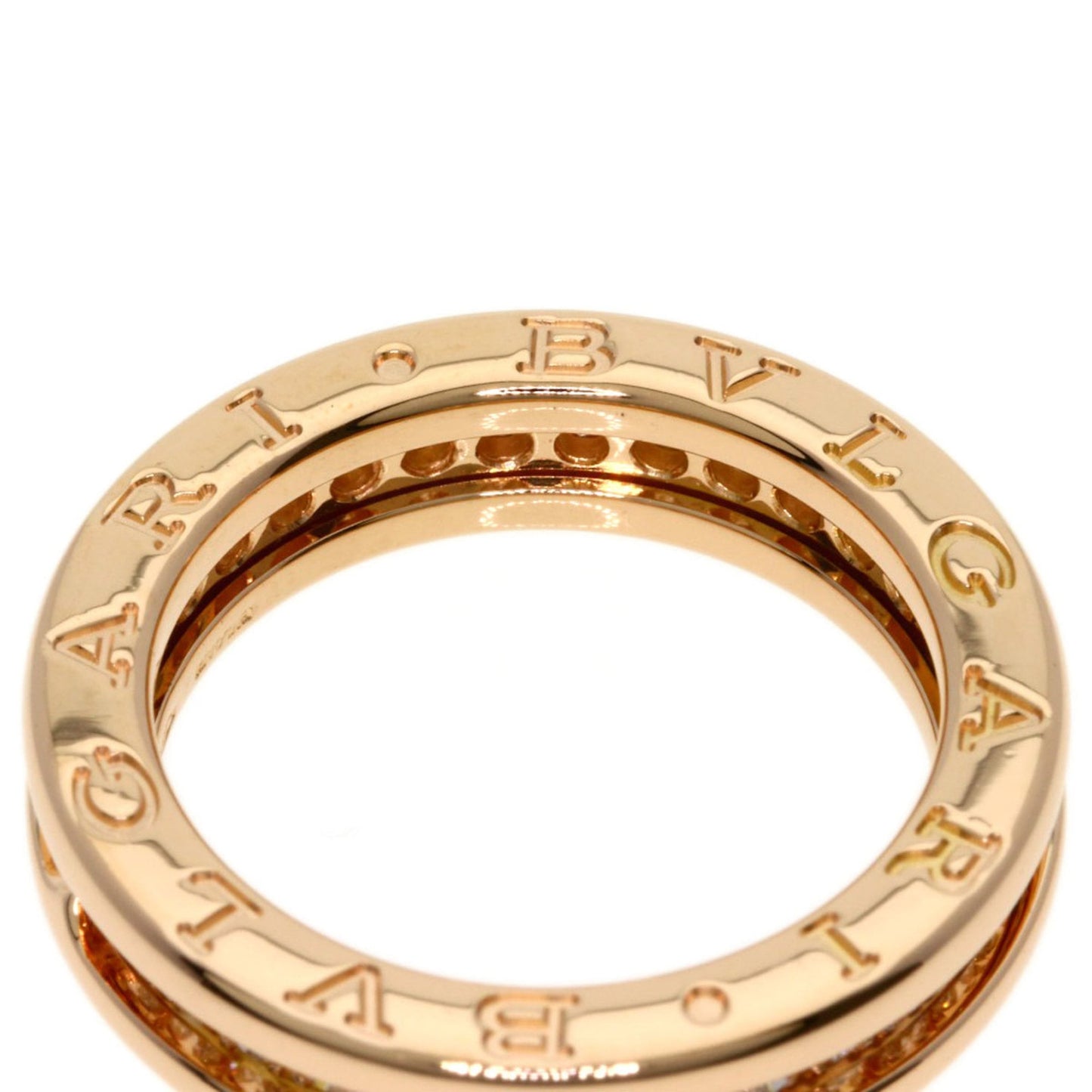 Bvlgari B-Zero1 Full Eternity Single-Band Diamond #52 Ring In 18K Pink Gold