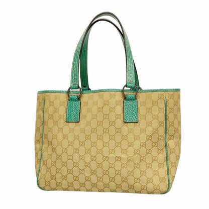 Gucci Tote Bag Gg Canvas 113017 Beige Green