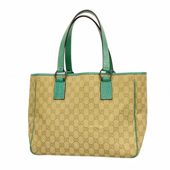 Gucci Tote Bag Gg Canvas 113017 Beige Green