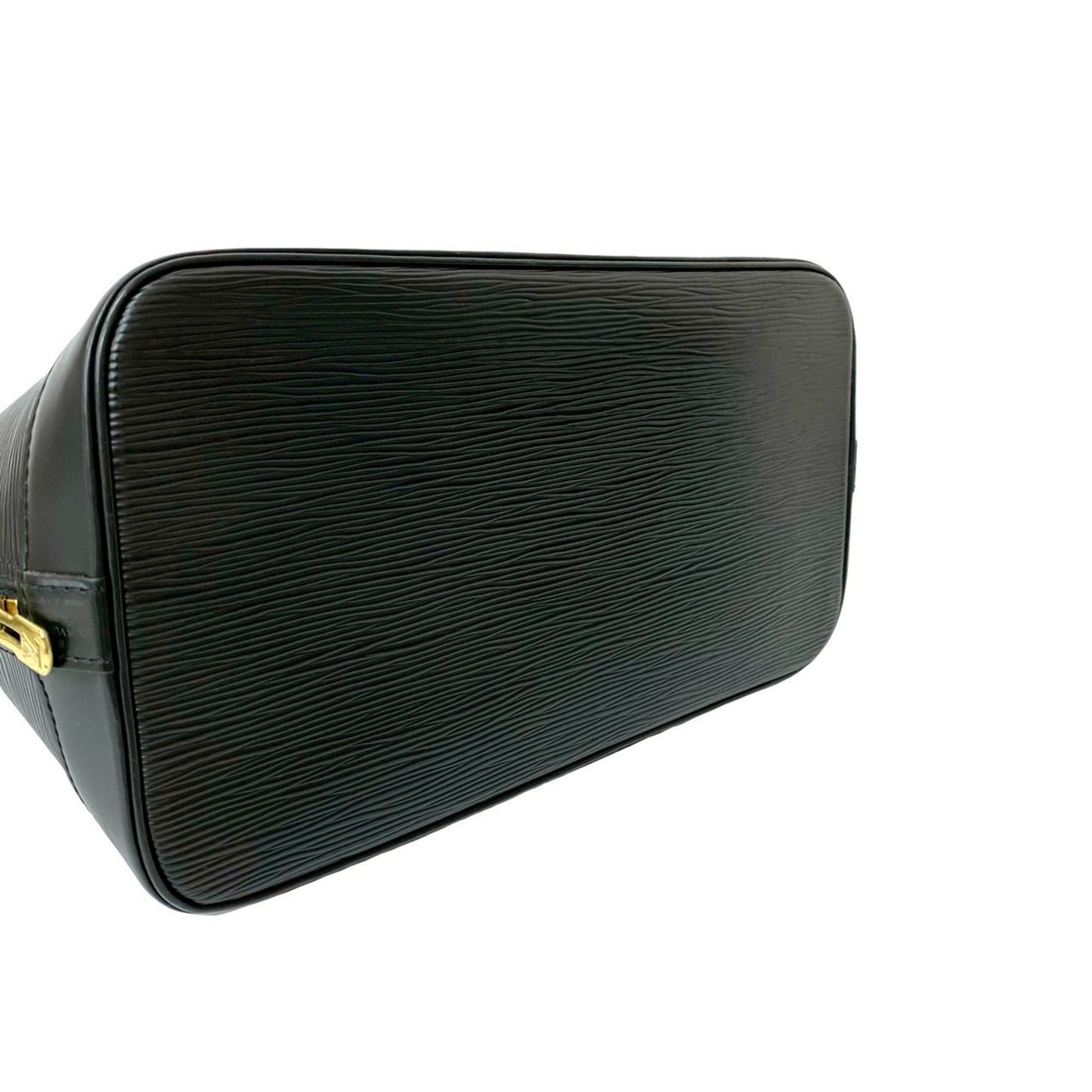 Louis Vuitton Alma Epi Leather Handbag Mini Boston Bag Noir 94578