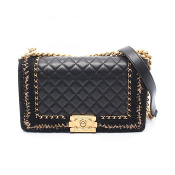 Chanel Boy Chanel Large Matelasse Shoulder Bag In Lambskin Fabric