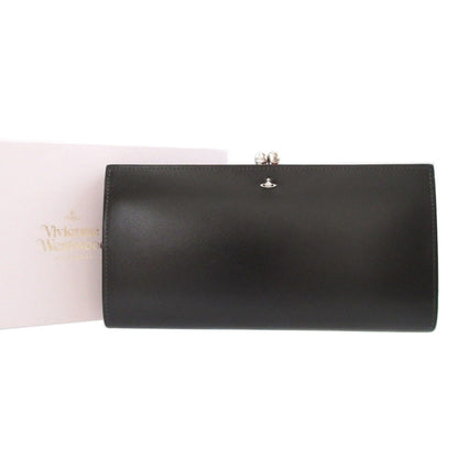 Vivienne Westwood Orb Pattern Leather Black Clasp Long Wallet 1656