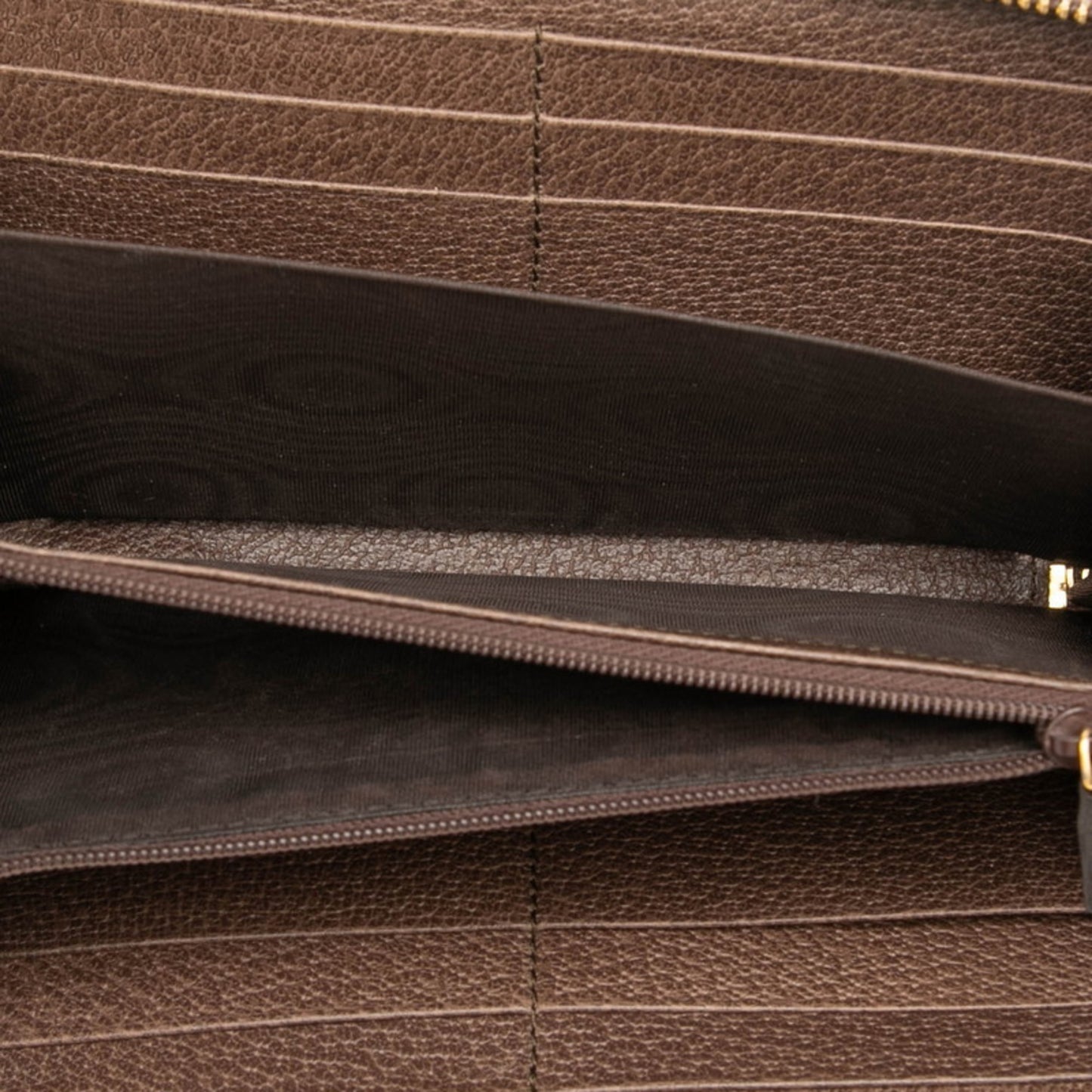 Gucci Gg Supreme Offdia Long Wallet With Round Zipper