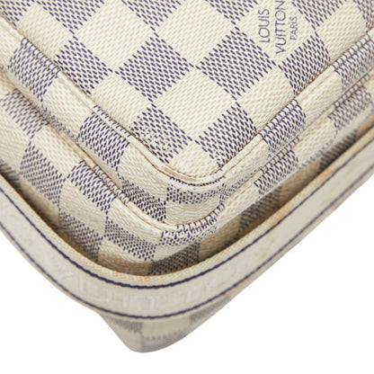 Louis Vuitton Damier Azur Naviglio Shoulder Bag N51189 White Leather