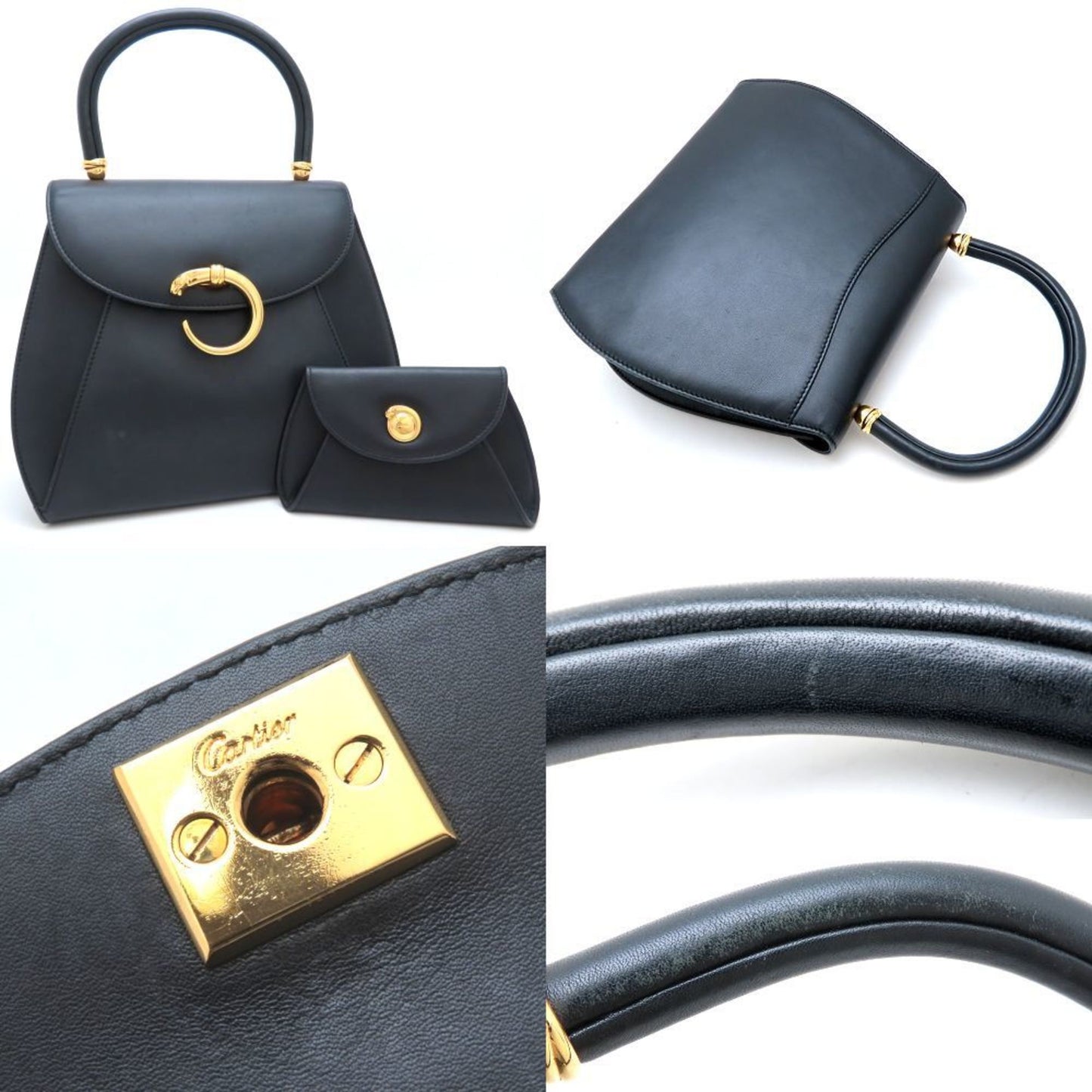 Cartier Cartier Panthere Handbag In Black Calfskin
