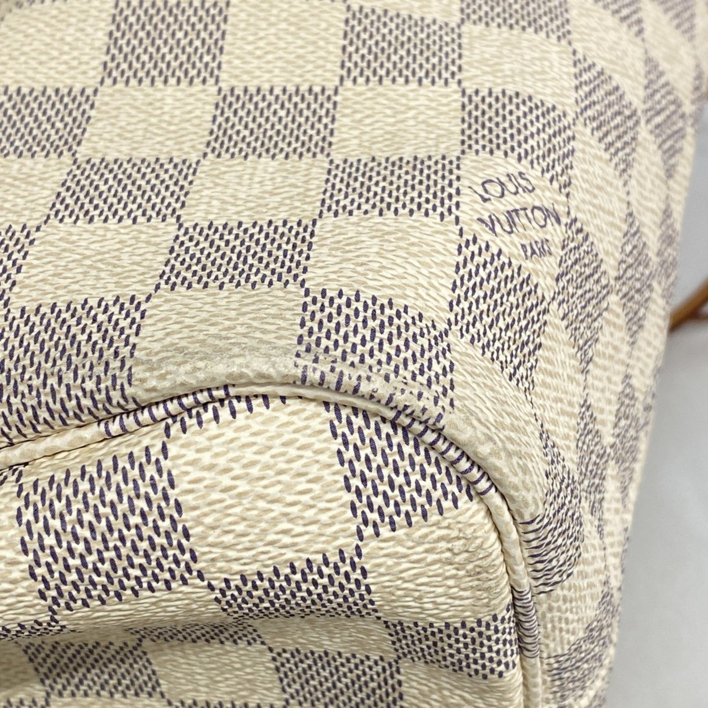 Louis Vuitton Damier Azur Neverfull Mm Tote Bag N41361 White