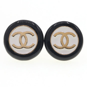 Chanel Earrings Coco Mark Circle Bicolor Abc997 Black White B24P 2024 Model Round